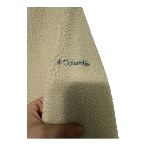 Columbia Cream Sherpa Bomber Zip Up Jacket Size Small - Picture 3 of 6